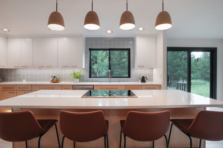 Chef's kitchen with quartz island